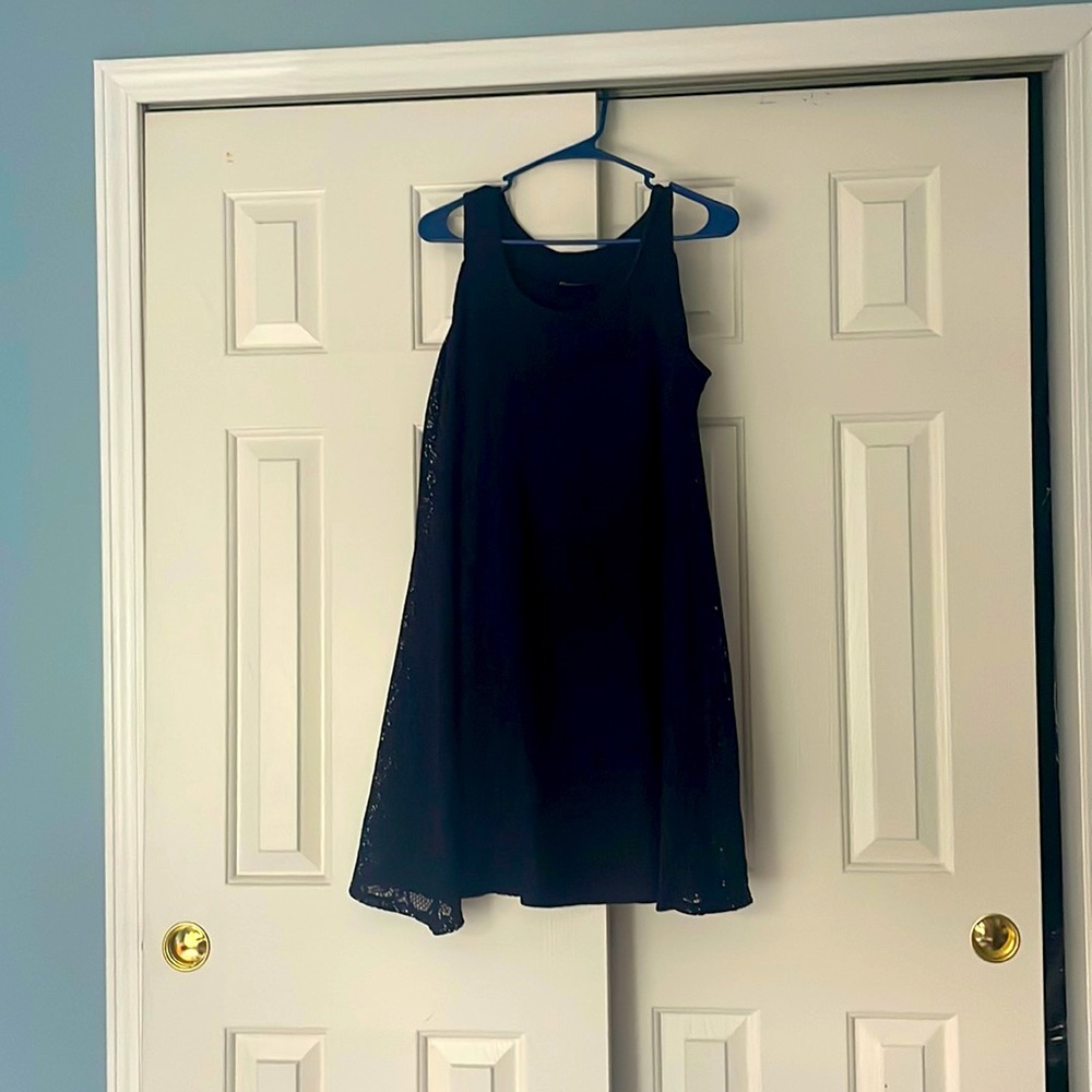 Navy blue lacy shift dress
